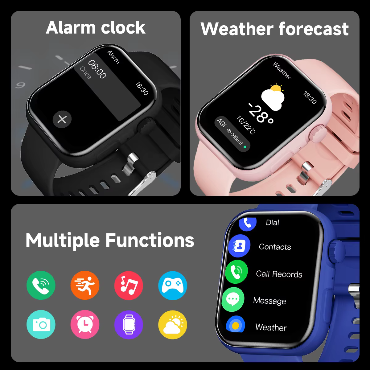Nouvelle Montre Connectée Multilingue avec Fond d'écran Personnalisable