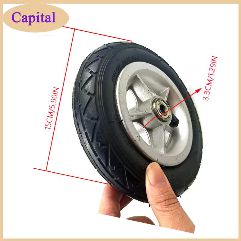 Roue de 6 pouces 6x1 1/4, adaptée aux accessoires de mini-scooter électrique pneumatique pour fauteuil roulant