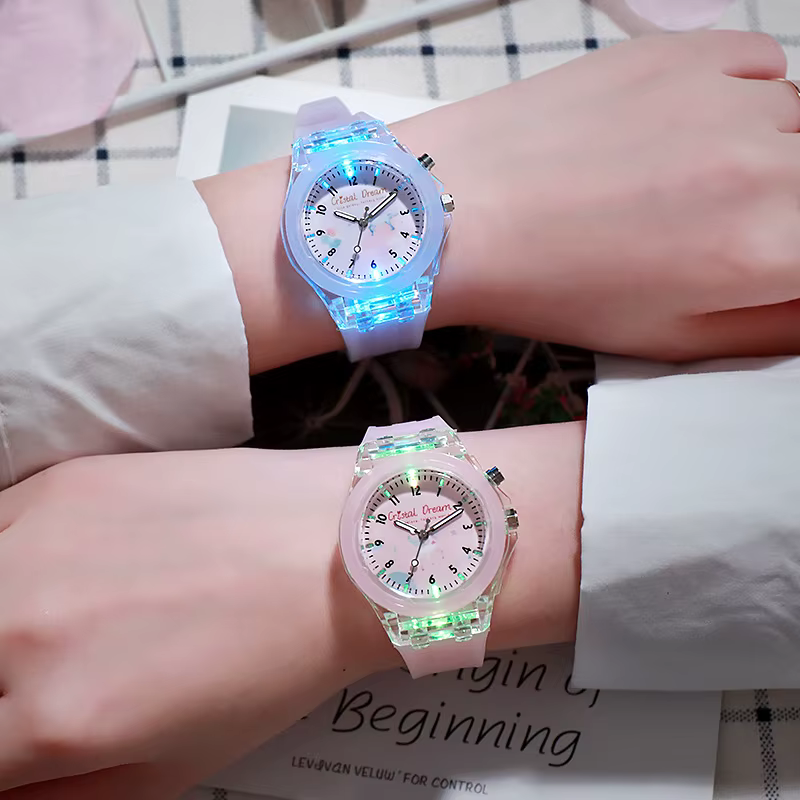 Montre-bracelet lumineuse en Silicone souple pour enfants