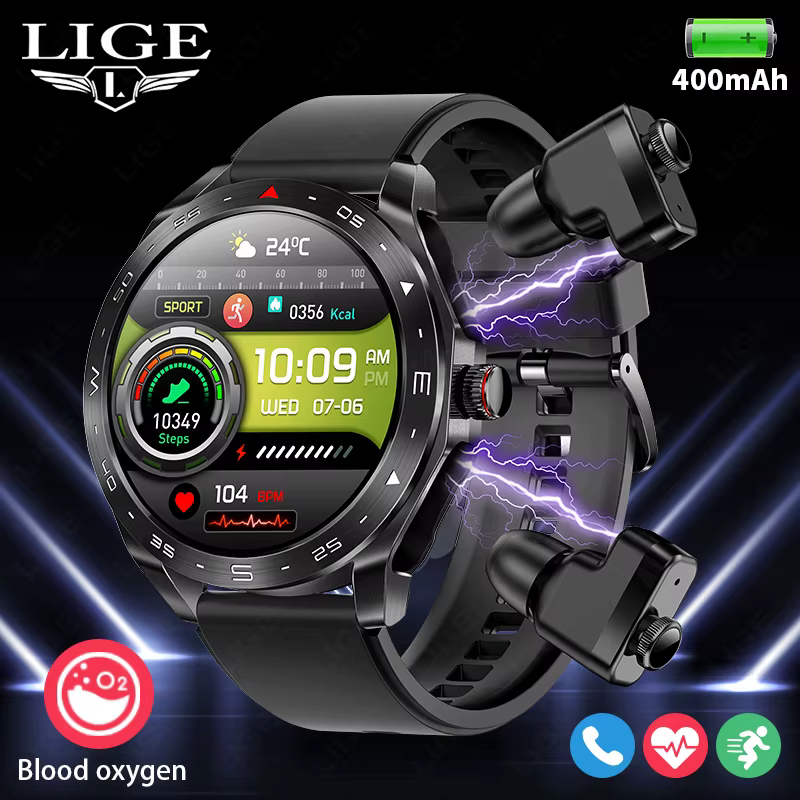 Montre intelligente étanche avec écouteurs pour hommes et femmes