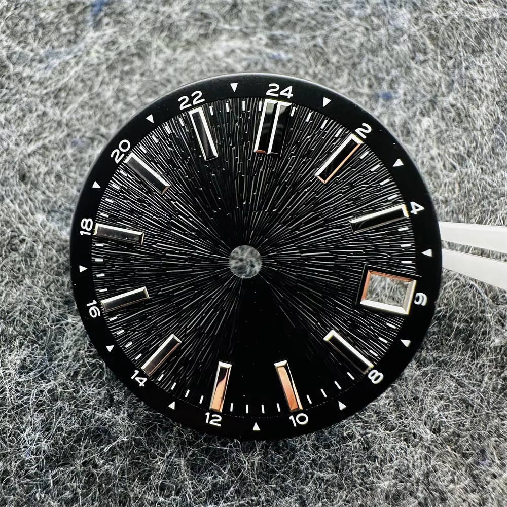 Cadran de montre mécanique modifié à motif rayonnant, 28.5mm, pour mouvement NH34 NH35, accessoires de montre, blanc, noir, bleu