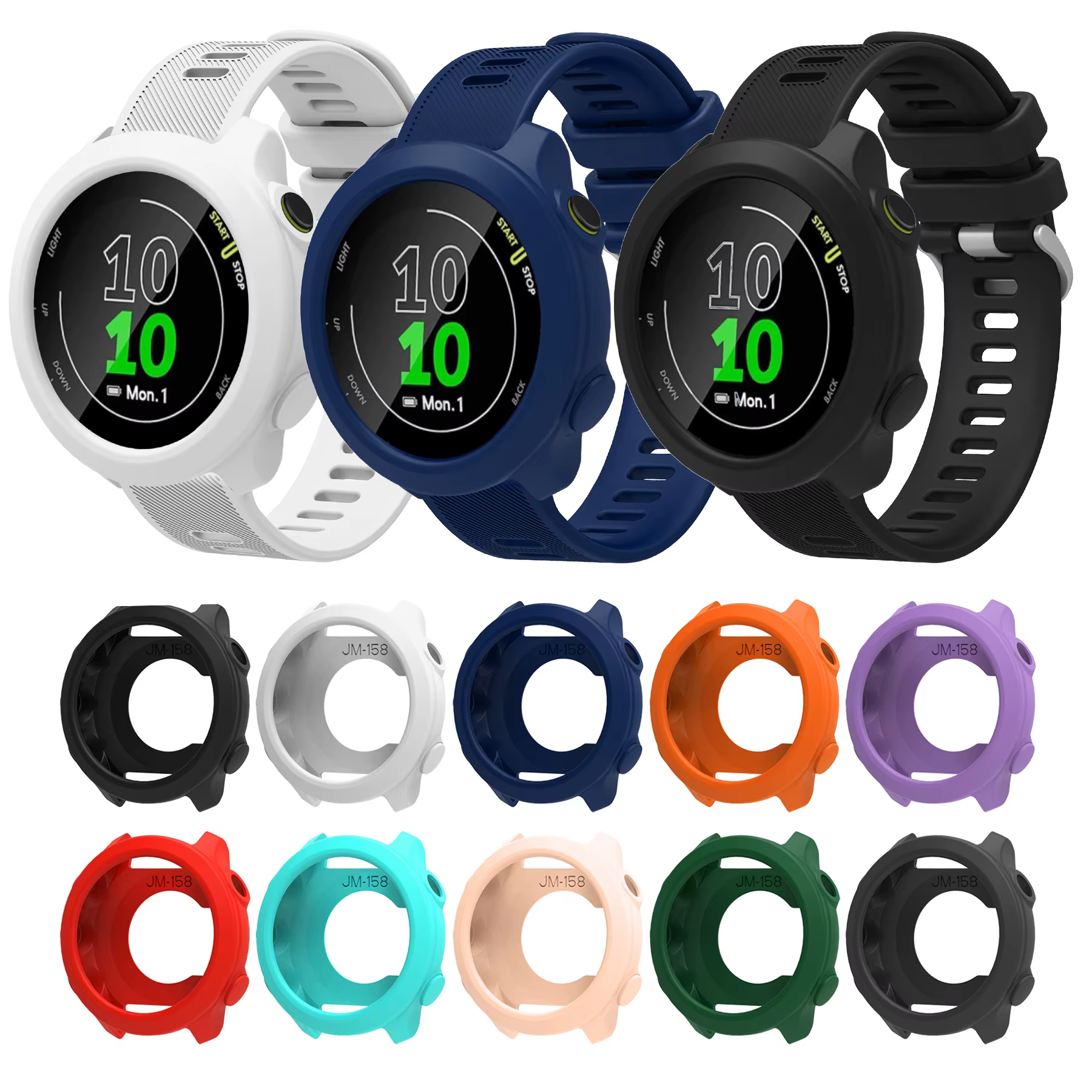 Bracelet en Silicone + étui de protection pour Garmin Forerunner 158 55