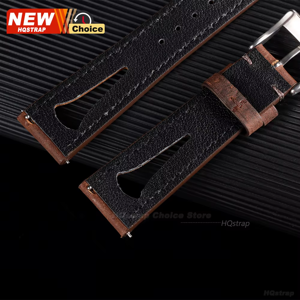 Bracelet de montre en cuir souple respirant avec trous