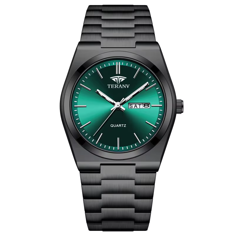 Montre pour homme, montre à quartz ultra-fine lumineuse