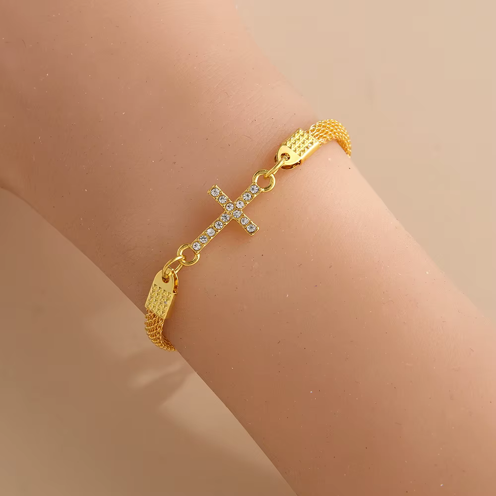 Bracelet croisé polyvalent, chaîne réglable, bijoux à la mode, élégant pour les fêtes, les occasions spéciales, cadeaux pour femmes