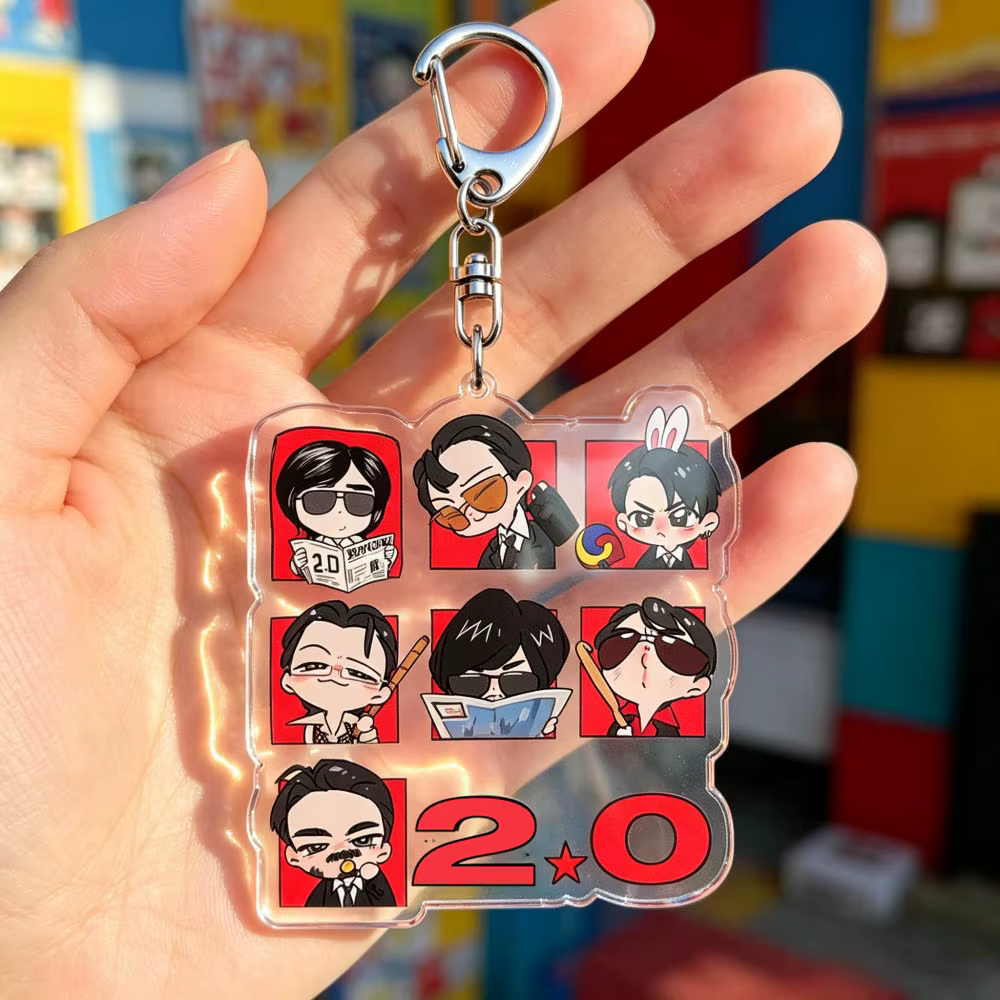 Porte-clés mignons de dessins animés Kpop Chibi, accessoires pour sacs, bijoux, cadeaux pour fans de manga