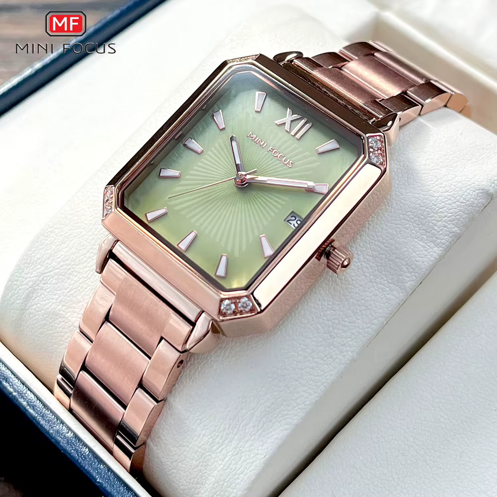 MINI FOCUS-Montre à Quartz avec Cadran Carré pour Femme