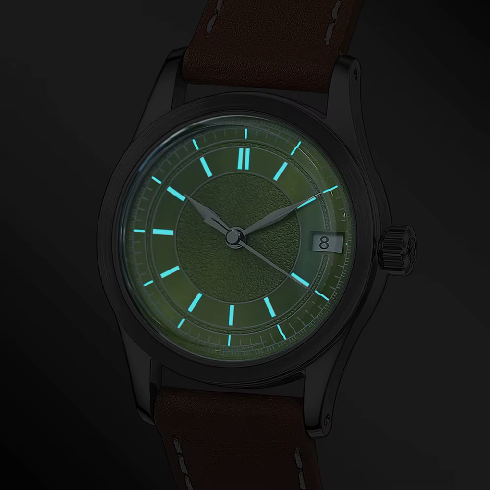 Boderry-Montre mécanique automatique vintage pour homme