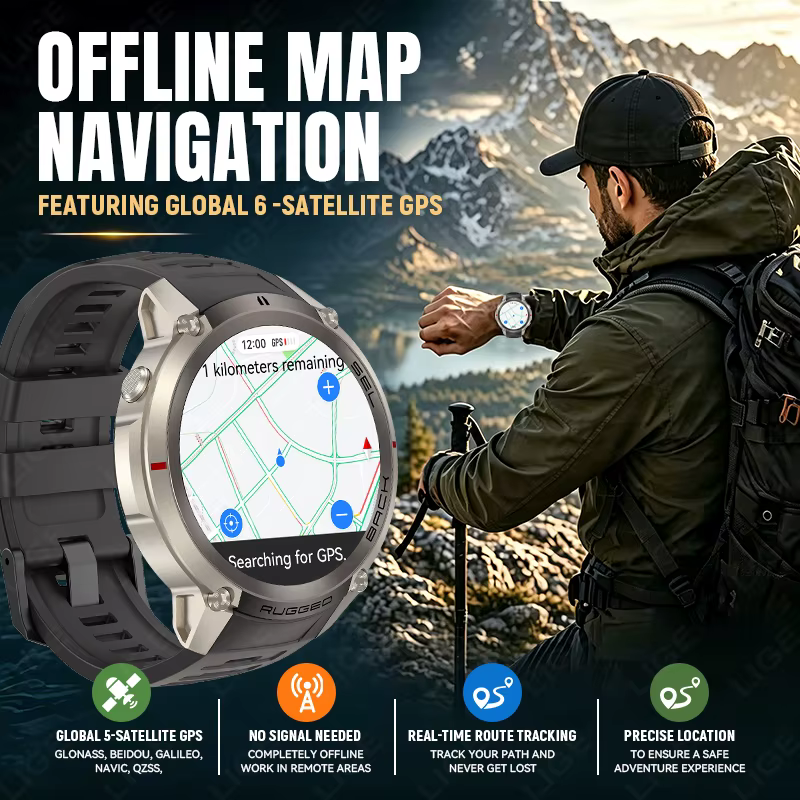 Montre connectée GPS avec carte hors ligne