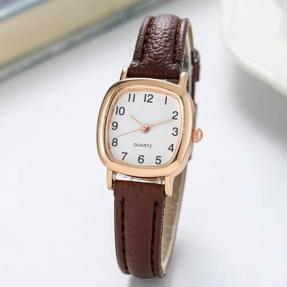 Kegllect carré femmes Simple petit cadran étudiant montres Vintage ceinture Quartz montre-bracelet