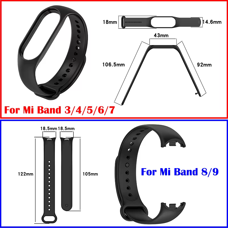 Nouveau Bracelet 46 couleurs pour Mi band 10/9/8