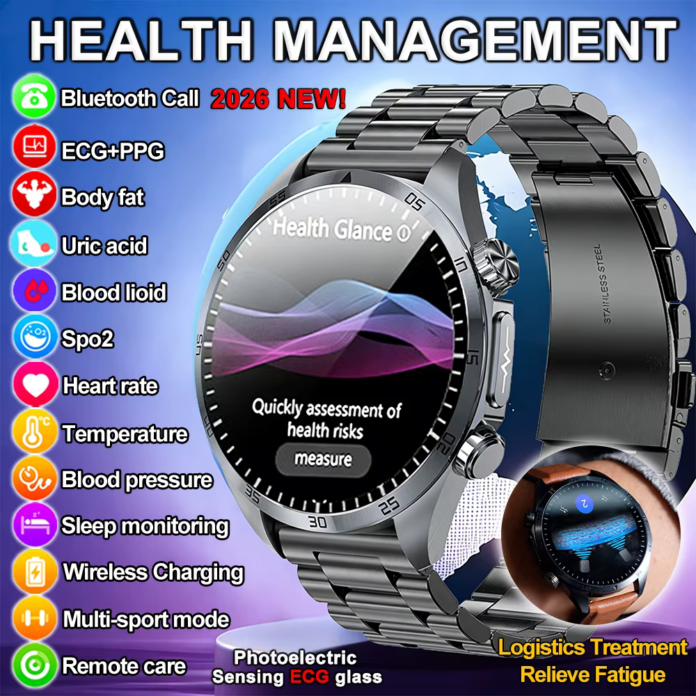 Nouvelle montre connectée 2026 améliorée avec fonctions de suivi de santé (ECG