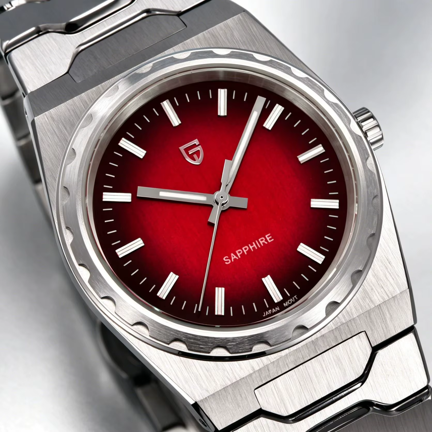 PAGANI DESIGN 2026 Montre de luxe pour homme Édition limitée Mouvement japonais Verre saphir Cadran rouge Acier inoxydable Étanche PDYS020