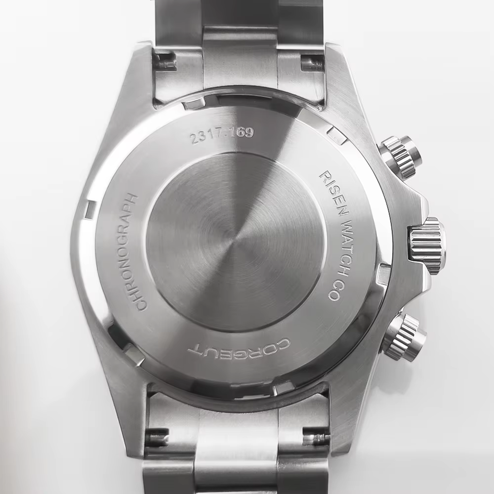 Montres pour hommes de luxe CORGEUT 39 mm avec mouvement VK63, sport, date automatique 24 heures, montre à quartz, acier inoxydable, étanche
