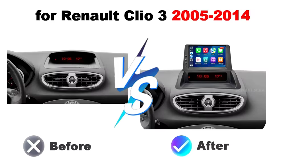 Autoradio 7 "pour Renault Clio 3 2005-2014 sans fil CarPlay Android Auto lecteur vidéo multimédia Navigation GPS Autoradio outils