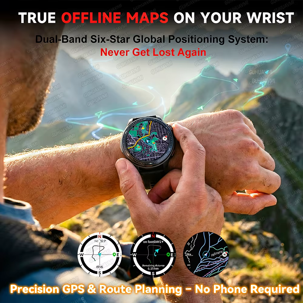 Nouvelle Montre Connectée Sport GPS 2026 avec Cartes Hors Ligne pour Hommes