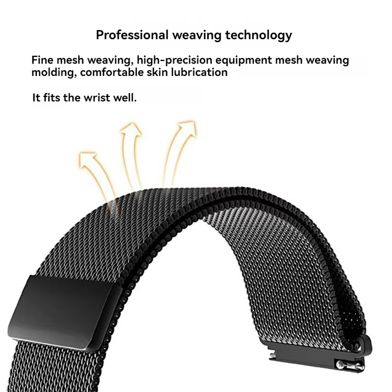 Bracelet de montre magnétique en maille milanaise pour hommes et femmes