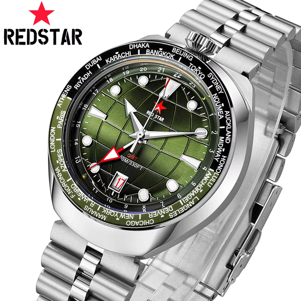  Montre BullHead en verre minéral RED STAR
