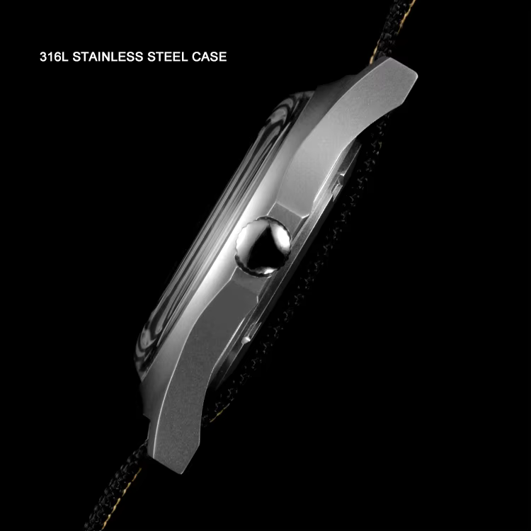 RDUNAE montres pilotes pour hommes 36.5MM montre-bracelet à Quartz militaire 50M étanche C3 lumineux K1 miroir mis5 2035