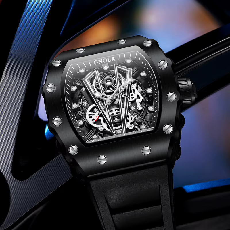 ONOLA 3826 marque sport luxe Tonneau montre hommes montres en plein air étanche lumineux horloge décontractée