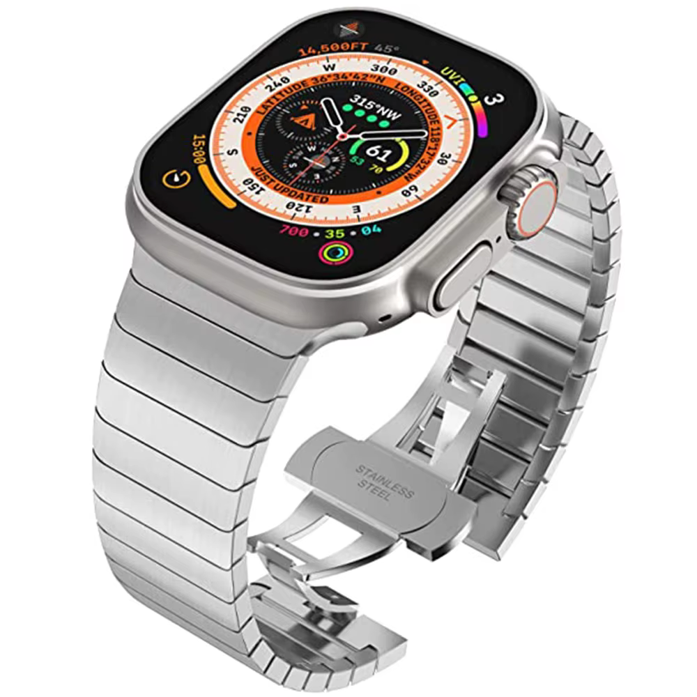 Bracelet de luxe en acier inoxydable pour Apple Watch série 10 9 8 7 46mm 45mm 41mm