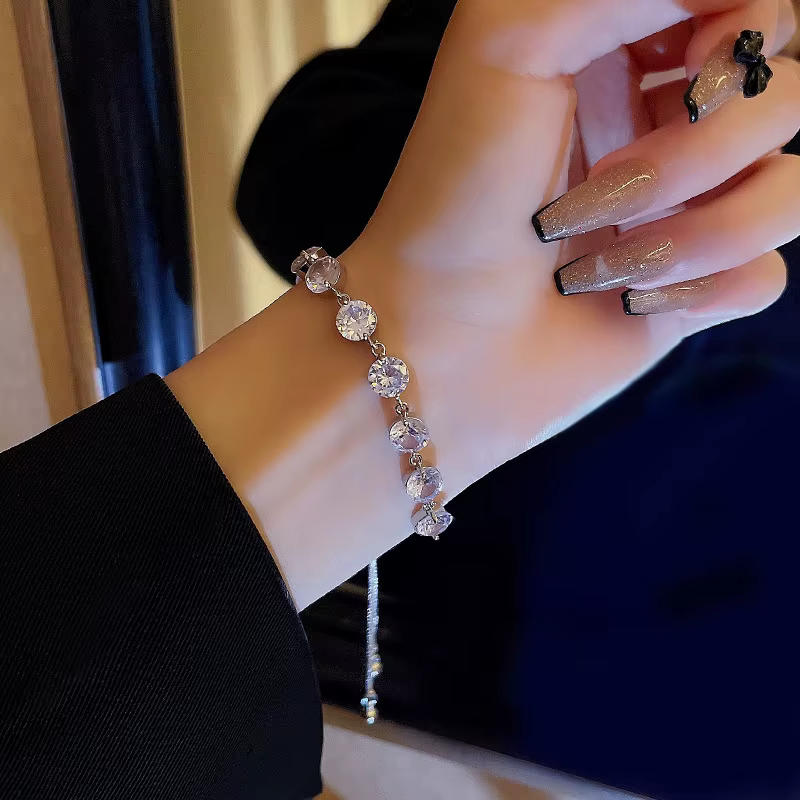 Uxury – raquette en cristal avec des strass, hain réglable, jeu d'angle, livraison directe