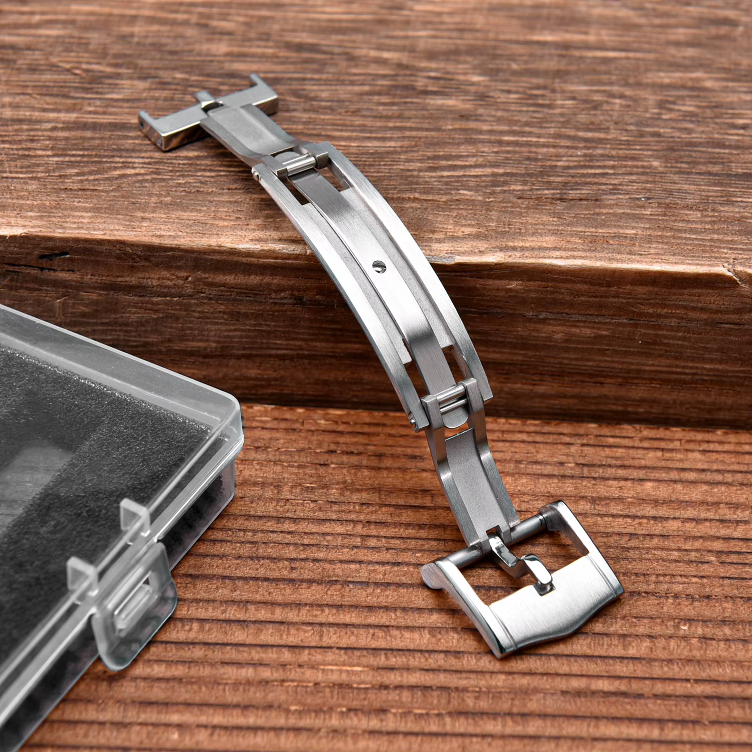 Fermoir déployant en acier inoxydable 16 mm 18 mm pour montres Delugs