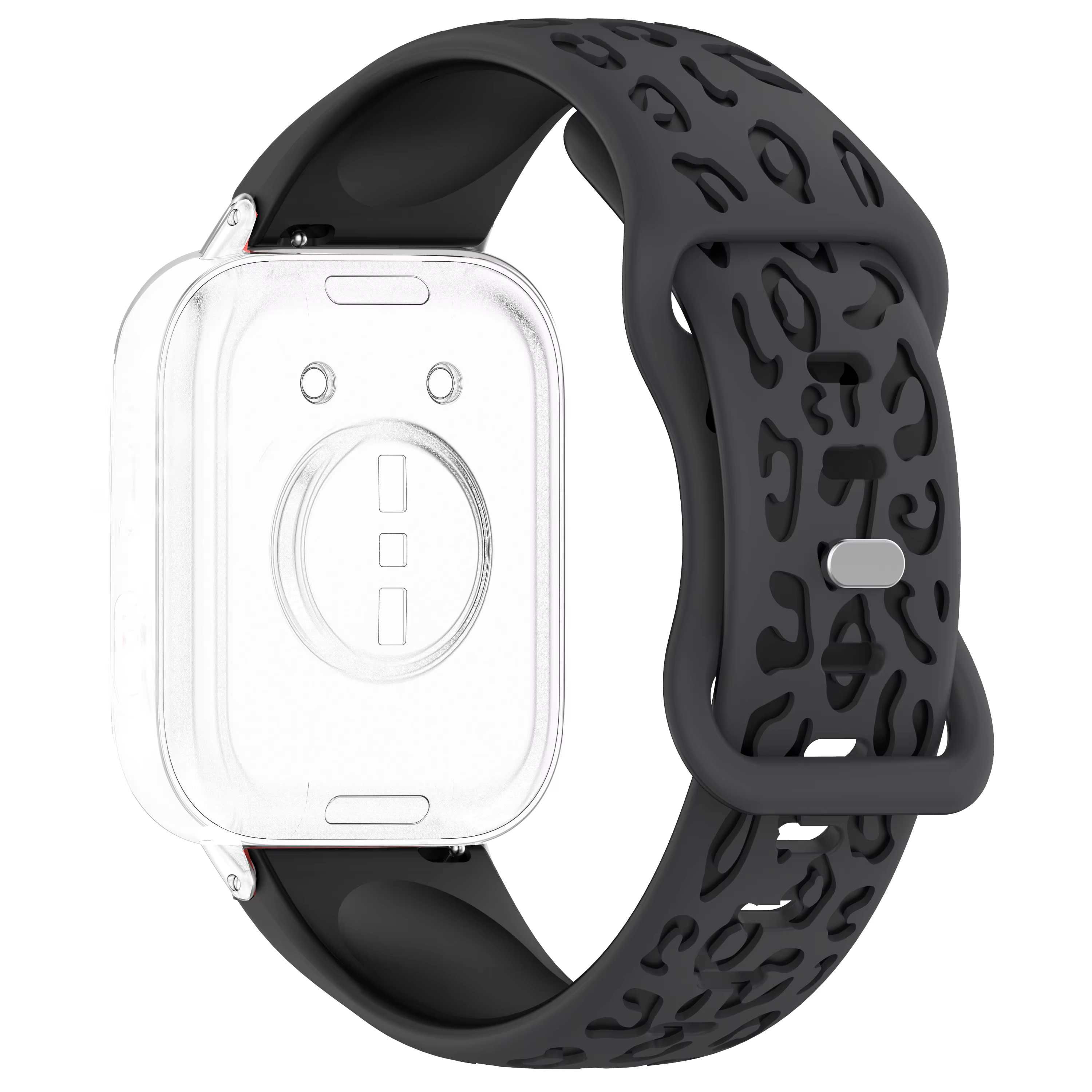 Bracelet de montre gravé léopard en silicone