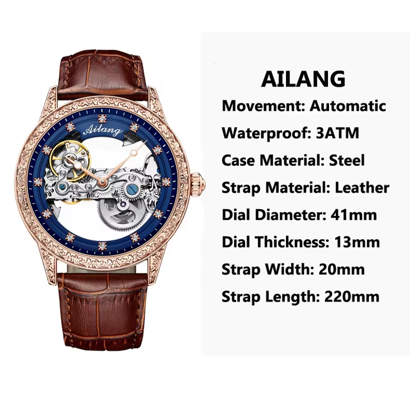 Nouvelle montre automatique à design gravé