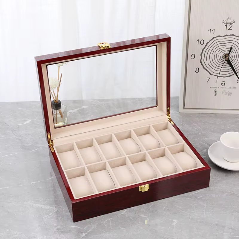 Organisateurs de montres de luxe en bois pour hommes et femmes