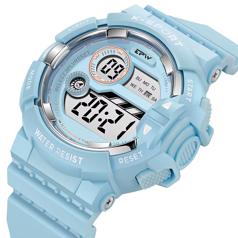 TPW montre numérique couleur bonbon pour adolescentes résistant à l'eau mode école étudiant montre-bracelet