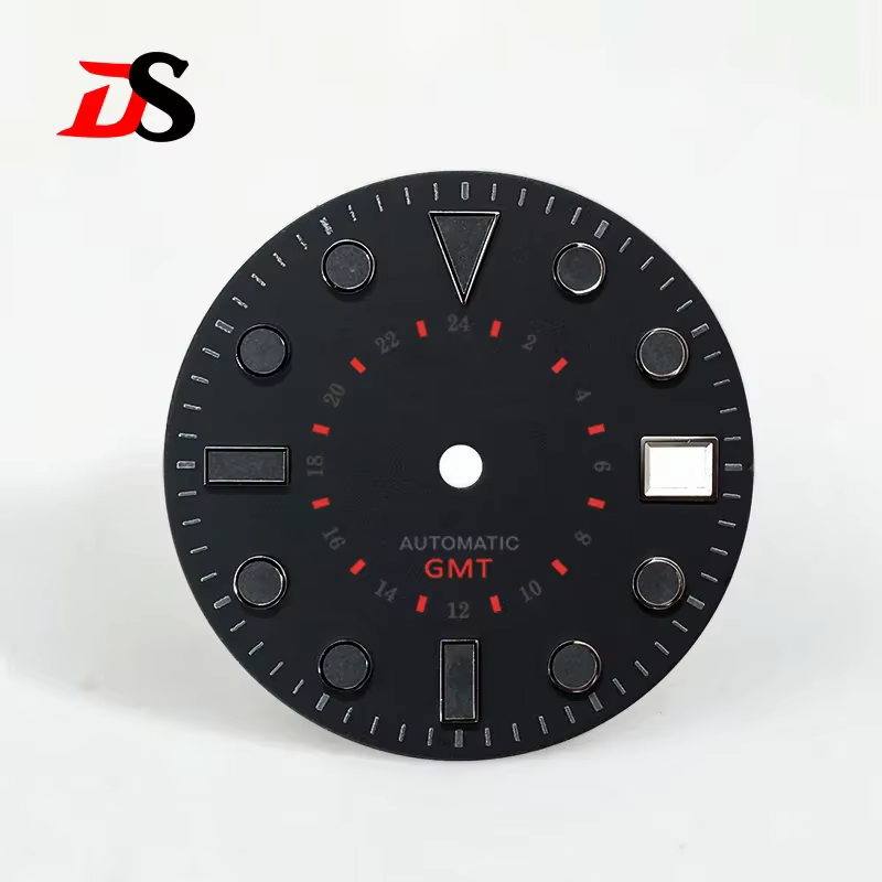 Cadran noir mat de 28, 5 mm pour mouvement NH34 GMT