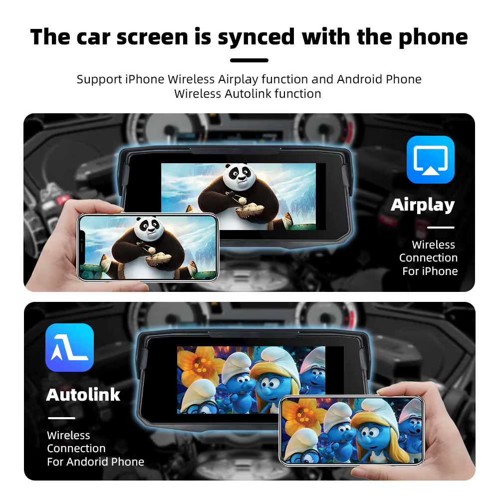 EKIY 6.86 "écran de Moto Navigation GPS affichage Portable numérique Moto Carplay Moto sans fil CarPlay Android Auto