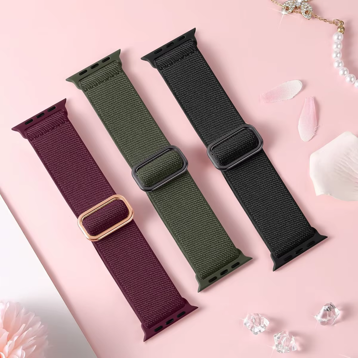 Lot de 3 bracelets élastiques pour Apple Watch