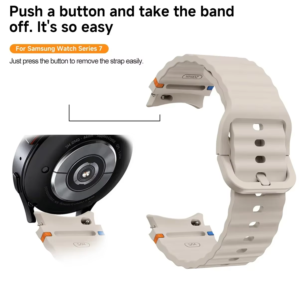 Bracelet d'origine pour Samsung Galaxy watch 7/FE/5 Pro/6/4 classique 44mm 40mm