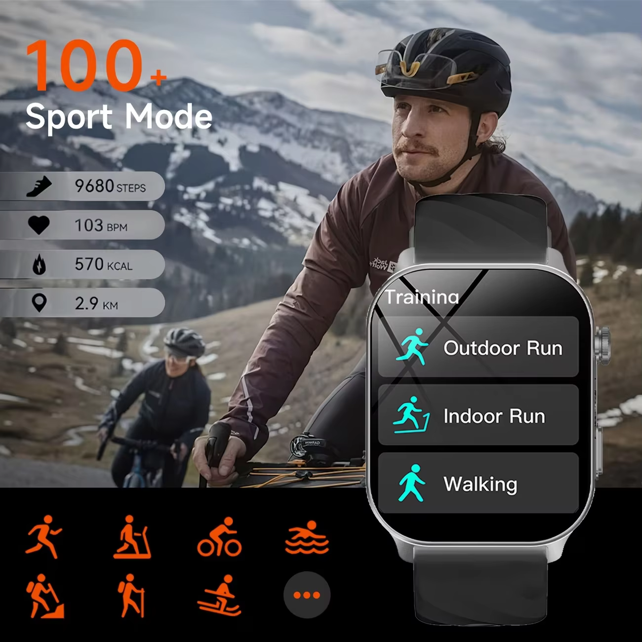 Montre connectée GPS, écran tactile de 2