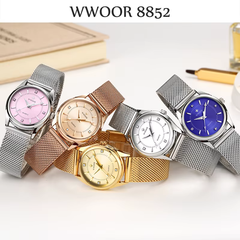 Wwoor-Montre-bracelet en or pour femme