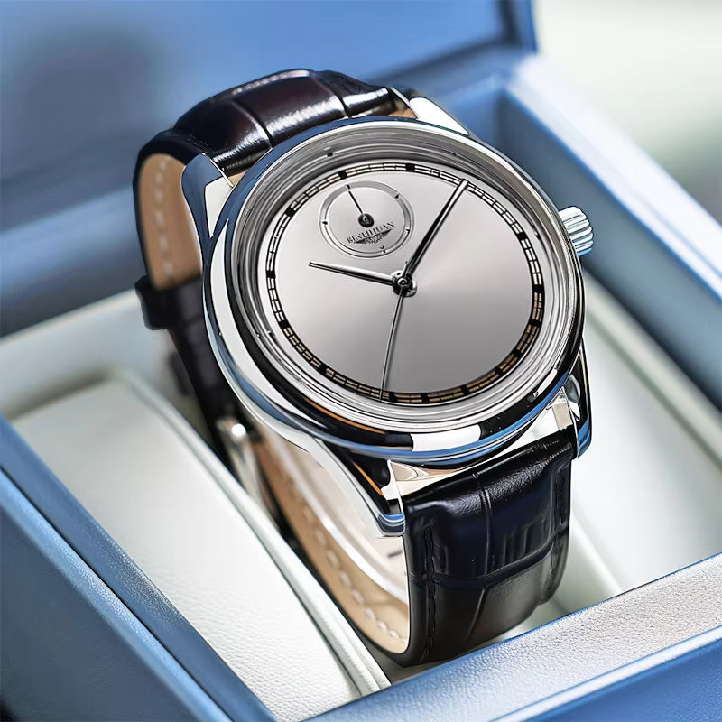 2025 nouvelle mode hommes d'affaires en cuir noir étanche montres à Quartz analogique montre-bracelet cadeau d'anniversaire