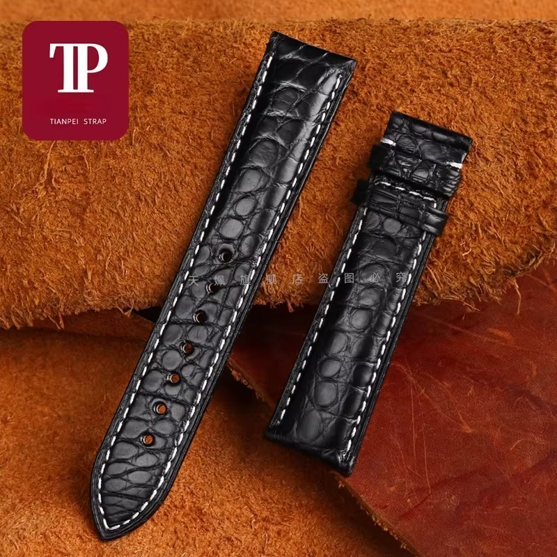 Bracelet de montre en cuir de Crocodile pour Tissot Longines Omega Mido