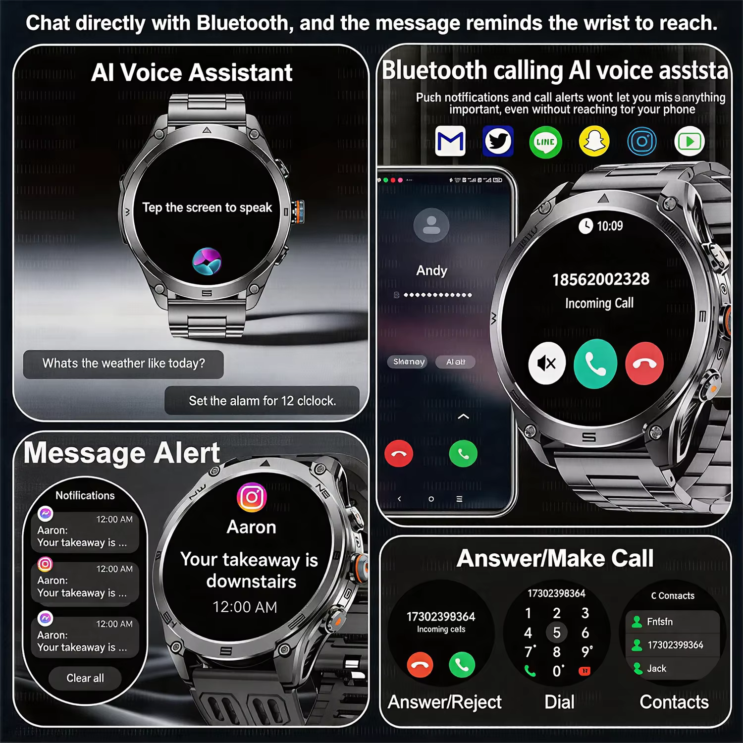 Montre connectée GPS avec carte intégrée de qualité militaire