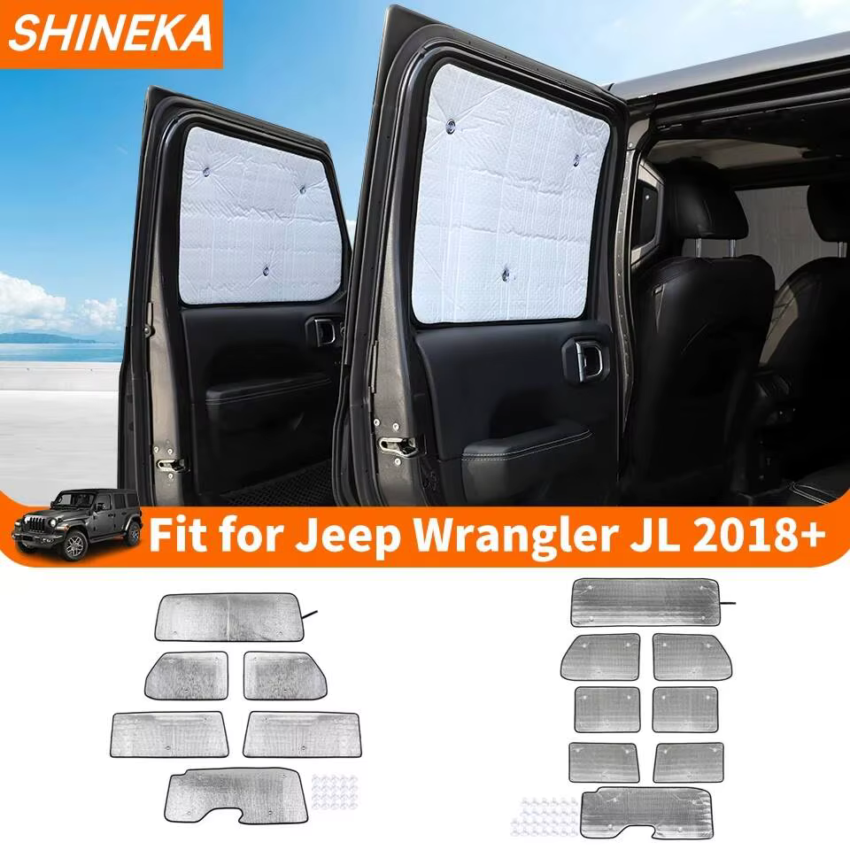 SHINEKA – pare-brise de fenêtre de voiture, couverture de pare-soleil pour Jeep Wrangler JL 2018 2019 2020 2021 2022 2023 2024, accessoires