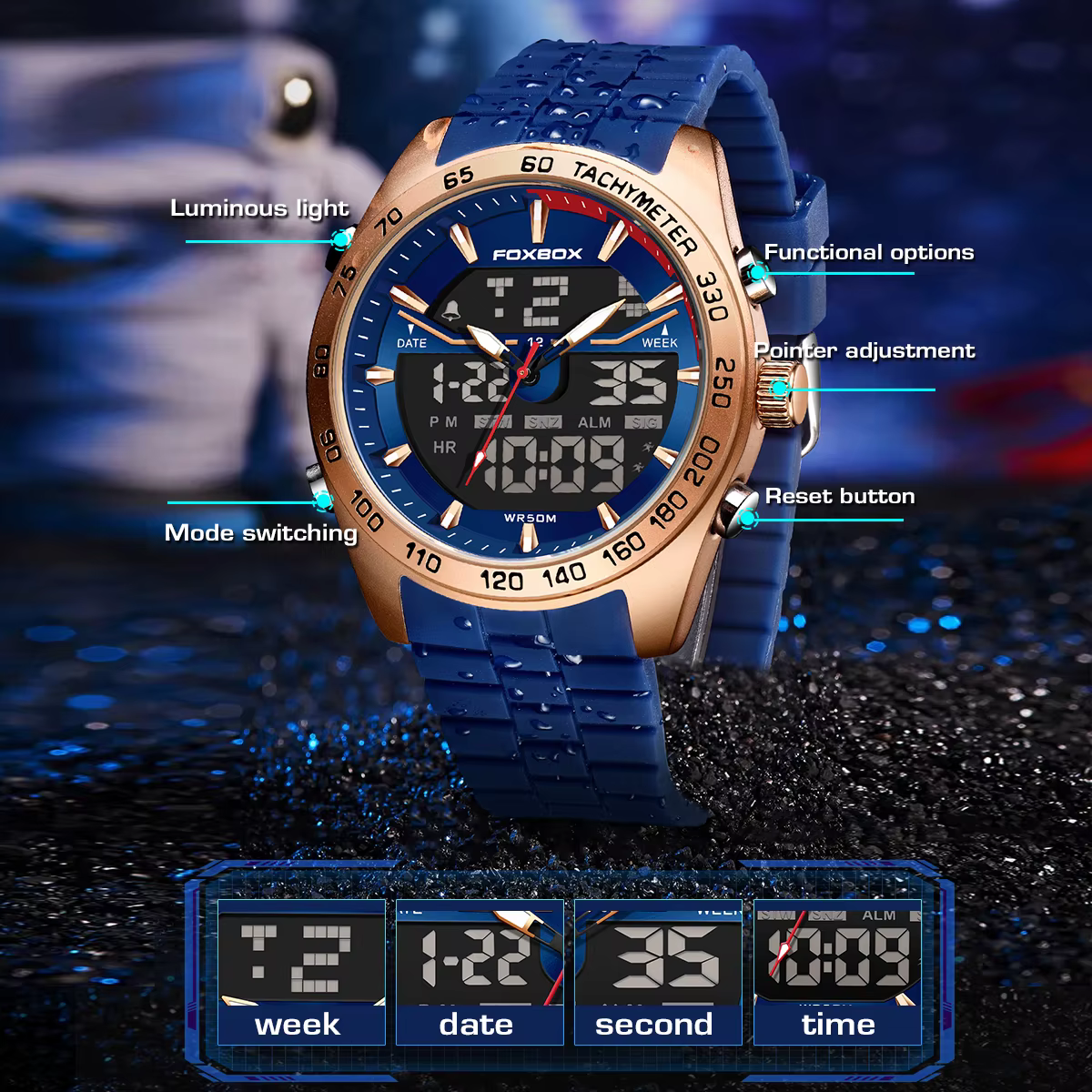 Montre chronographe de luxe pour homme FOXBOX