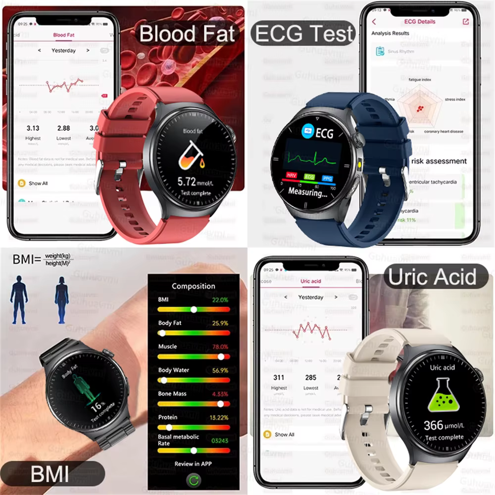 Nouvelle montre intelligente ECG précise analyse de la santé cardiaque pression d'oxygène dans le sang appel BT montres intelligentes ECG pour hommes femmes film de protection