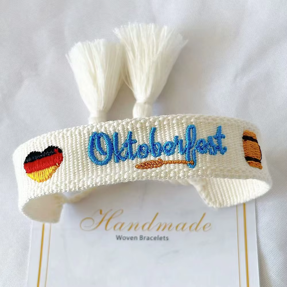 Bracelets Oktoberfest faits à la main pour les amateurs de bière, bracelets réglables tissés à pampilles