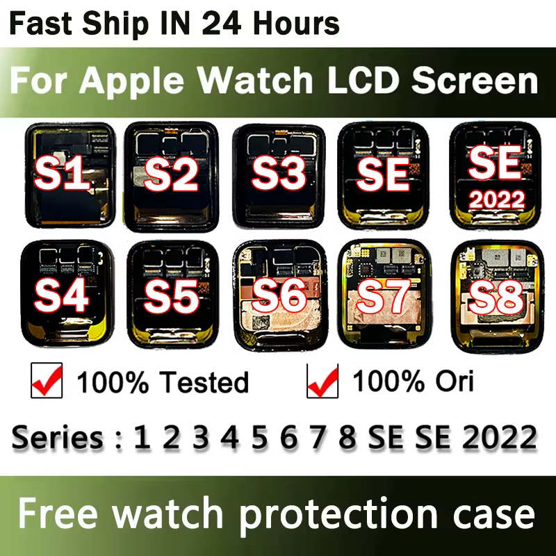 Écran tactile OLED pour Apple Watch Series 1 2 3 4 5 6 SE 7