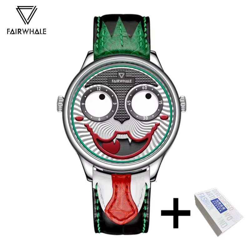 Montre Joker avec bracelet en cuir pour homme