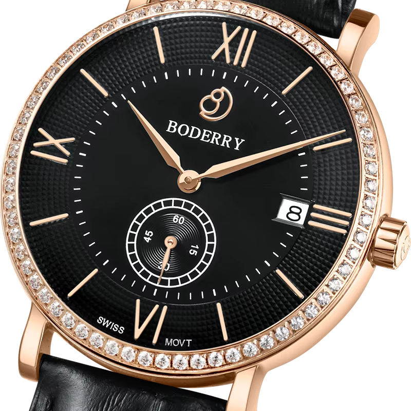 Boderry suisse mouvement à Quartz montre ELEGANT II luxe
