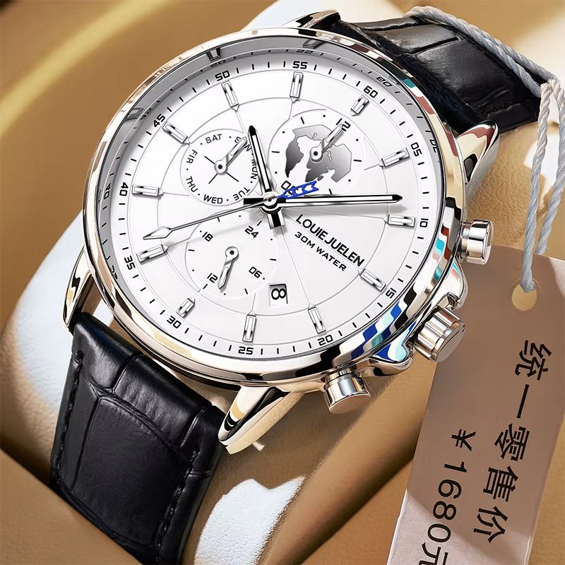 Montre automatique à remontage automatique pour homme, en acier inoxydable, nouvelle, avec affichage du mois et de la date, luminescente, étanche, tourbillon
