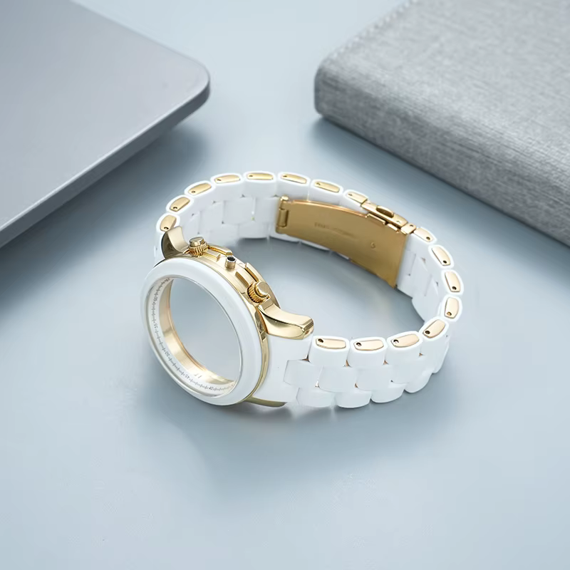 Bracelet de montre en caoutchouc et acier pour hommes et femmes