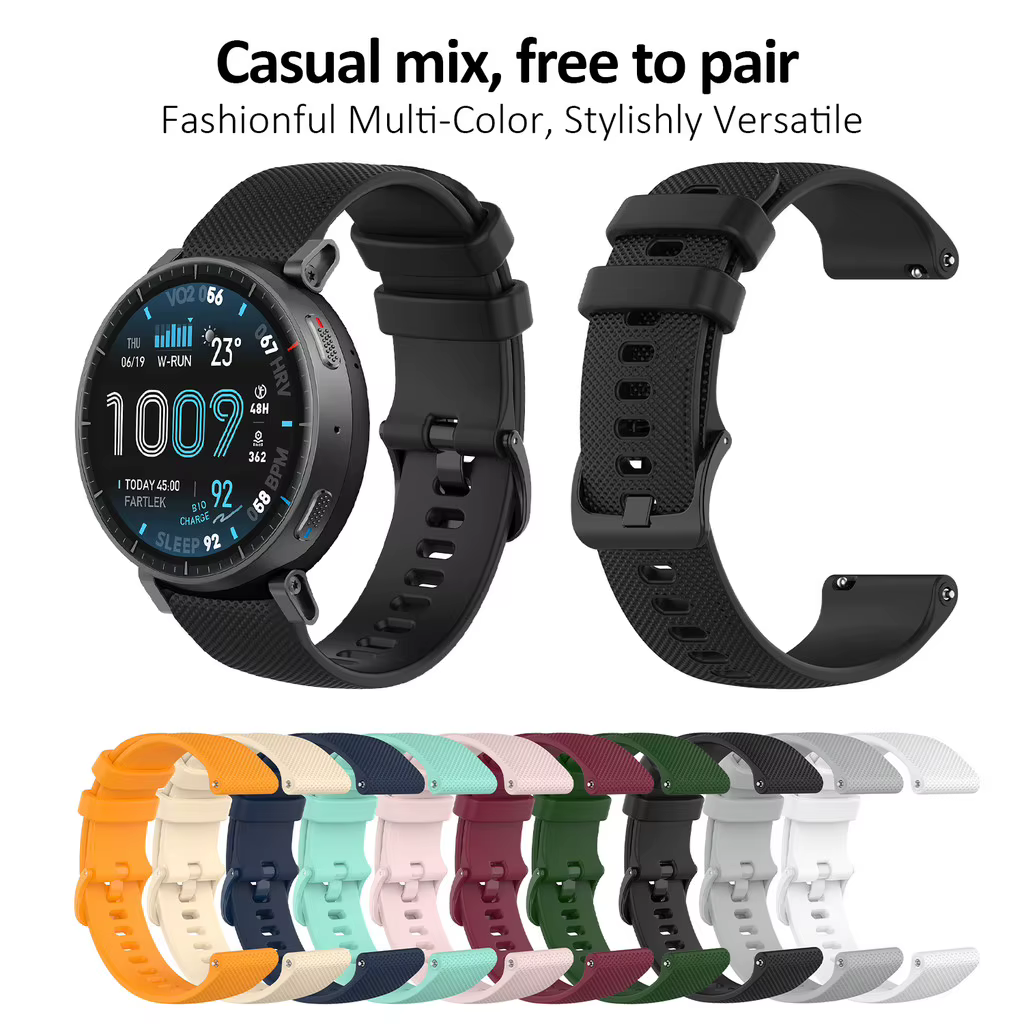 Bracelet de remplacement en silicone souple et réglable pour Amazfit Active Max 2
